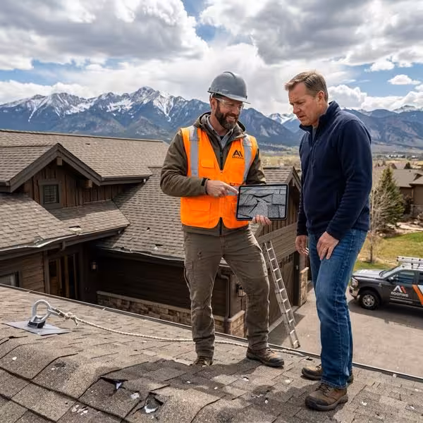 Storm damage roof inspection on a Colorado home