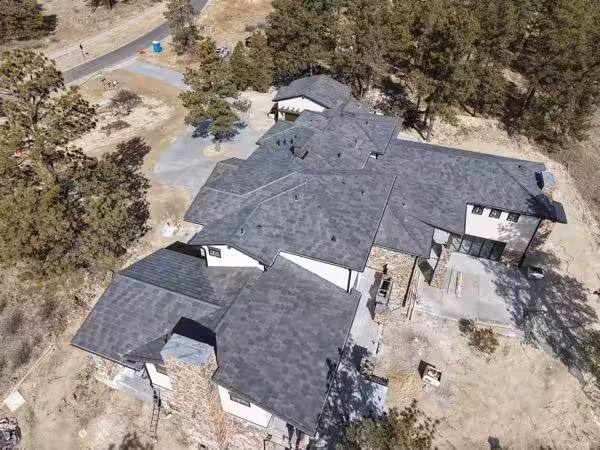 Seamless gutter installation on a Colorado home